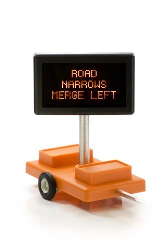 Road Narrows Merge Left O Scale