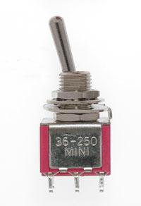 Mini Toggle Switch-DPDT-5 Amp-120 V-1/4 in Dia [8 pcs]